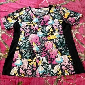 Disney Alice in Wonderland Scrub Top